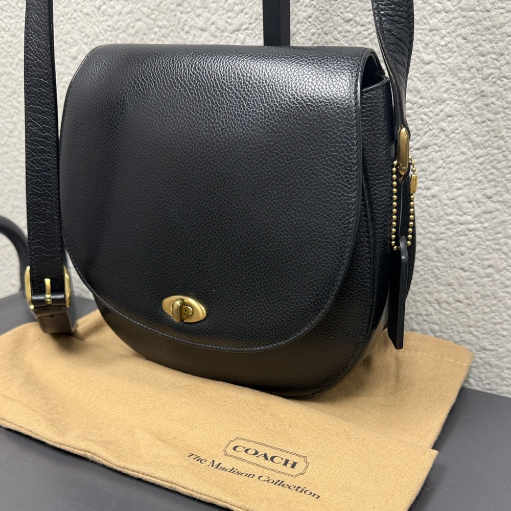 Coach Madison Carlyle Black Leather Crossbody Bag